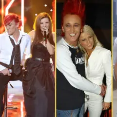 Michał Wiśniewski z żoną w różnych stylizacjach. Wokalista z charakterystyczną czerwoną fryzurą i jego partnerki.