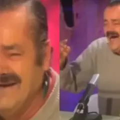 Juan Joya Borja, znany jako El Risitas, śmieje się histerycznie, opowiadając dowcip.