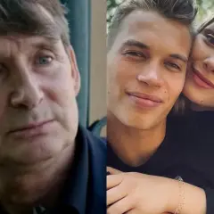 Jerzy Kalibabka z żoną, młodą i uśmiechniętą, na tle natury.