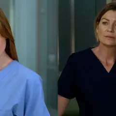 Dwie wersje Meredith Grey z "Anatomii Prawdy" w niebieskich i granatowych scrubach.
