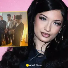 Viki Gabor w sukience w kropki, obok niej mężczyzna w garniturze. Czy to jej przyszły mąż?