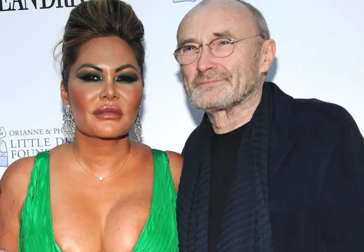 Phil Collins z żoną Orianne na evencie charytatywnym.