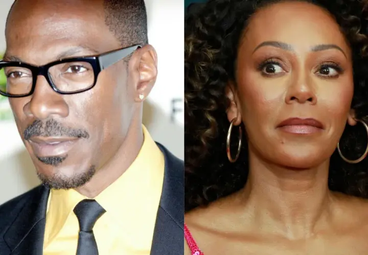 Eddie Murphy z okularami i Mel B. Eddie Murphy ma dziesięcioro dzieci, a Mel B ma trzy córki.