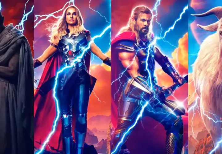 Gorr, Jane Foster jako Mighty Thor, Thor i jego kozły z filmu Thor: Miłość i grom.