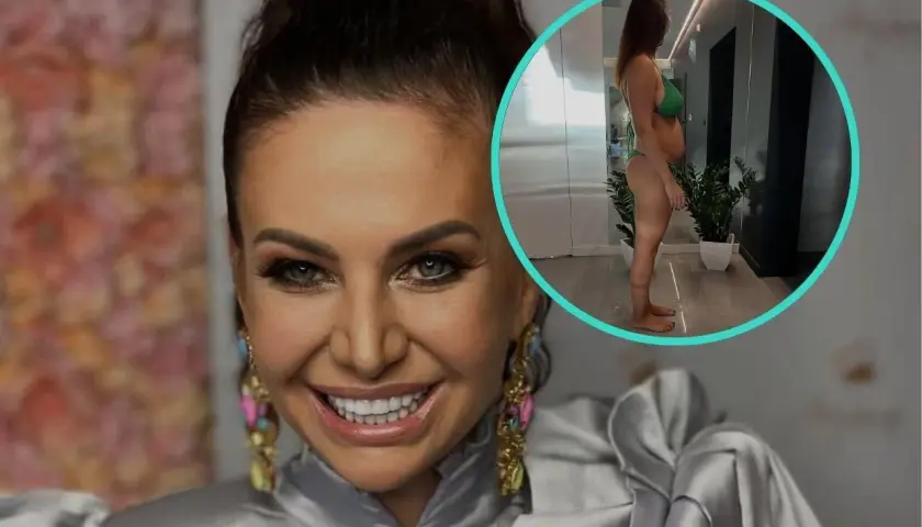 Maja Rutkowski w zielonym bikini, z dumą prezentuje swoją sylwetkę. Jej wzrost i figura budzą podziw.