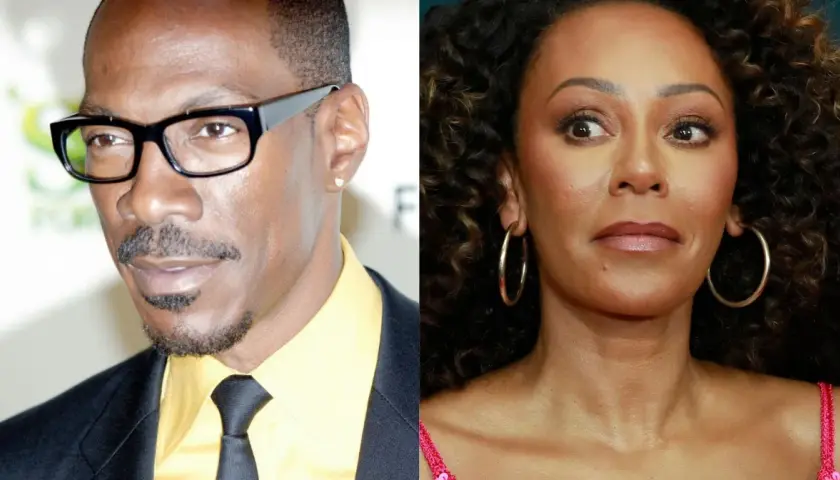 Eddie Murphy z okularami i Mel B. Eddie Murphy ma dziesięcioro dzieci, a Mel B ma trzy córki.