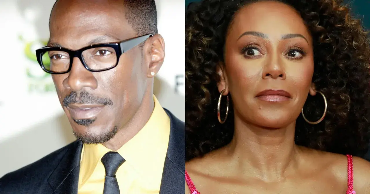 Eddie Murphy z okularami i Mel B. Eddie Murphy ma dziesięcioro dzieci, a Mel B ma trzy córki.