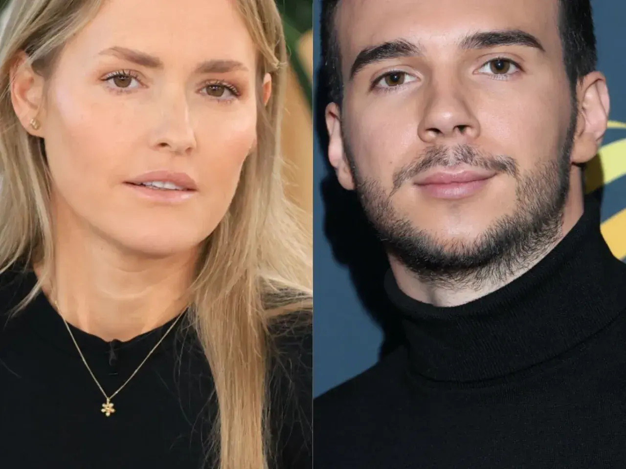 Olga Frycz z partnerem, uśmiechnięci i patrzący w obiektyw.