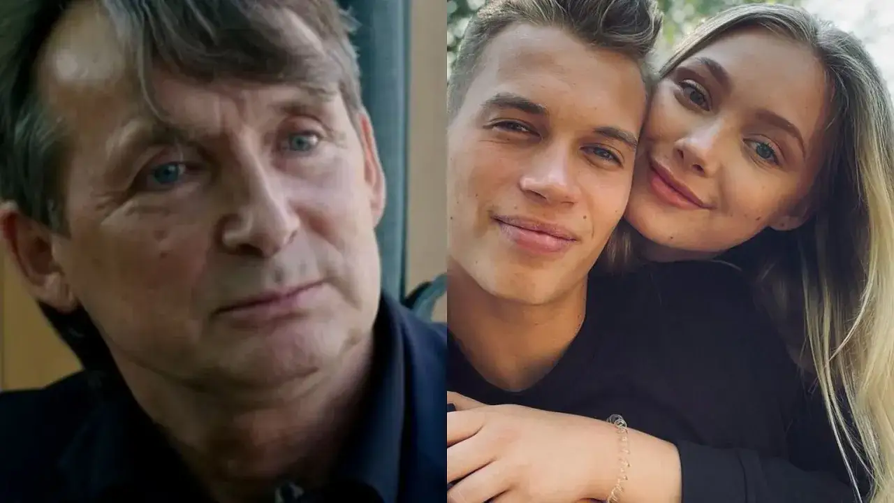 Jerzy Kalibabka z żoną, młodą i uśmiechniętą, na tle natury.