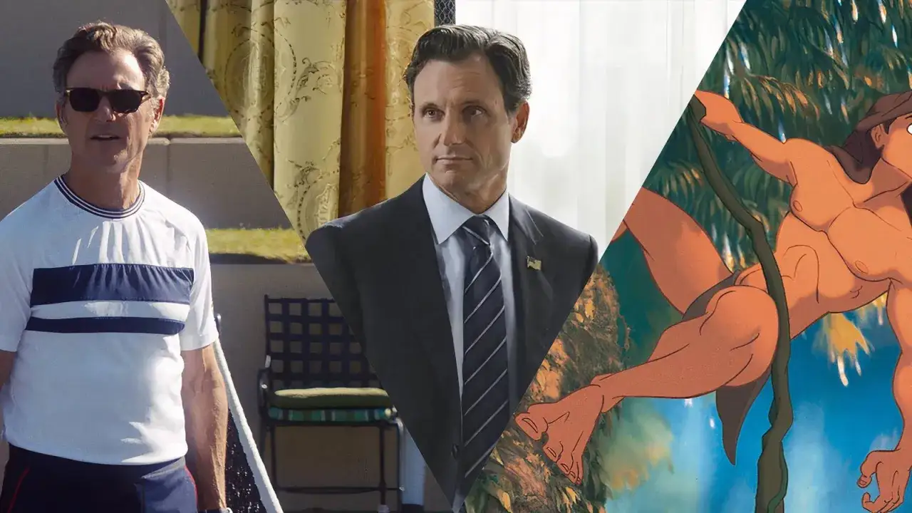 Tony Goldwyn w sportowym stroju, w garniturze i jako Tarzan. Przegląd jego filmów, seriali i programów.