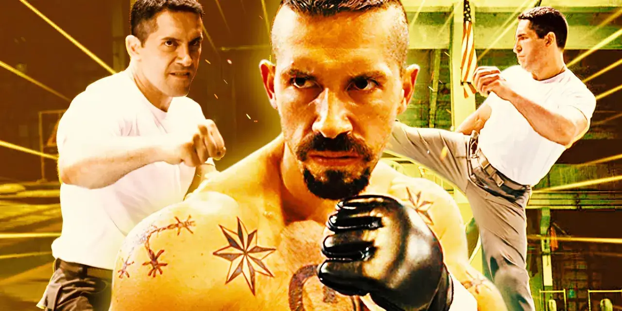 Scott Adkins w akcji! Trzech wojowników, jeden cel. Intensywne sceny walki, jak w najlepszych scott adkins filmach.