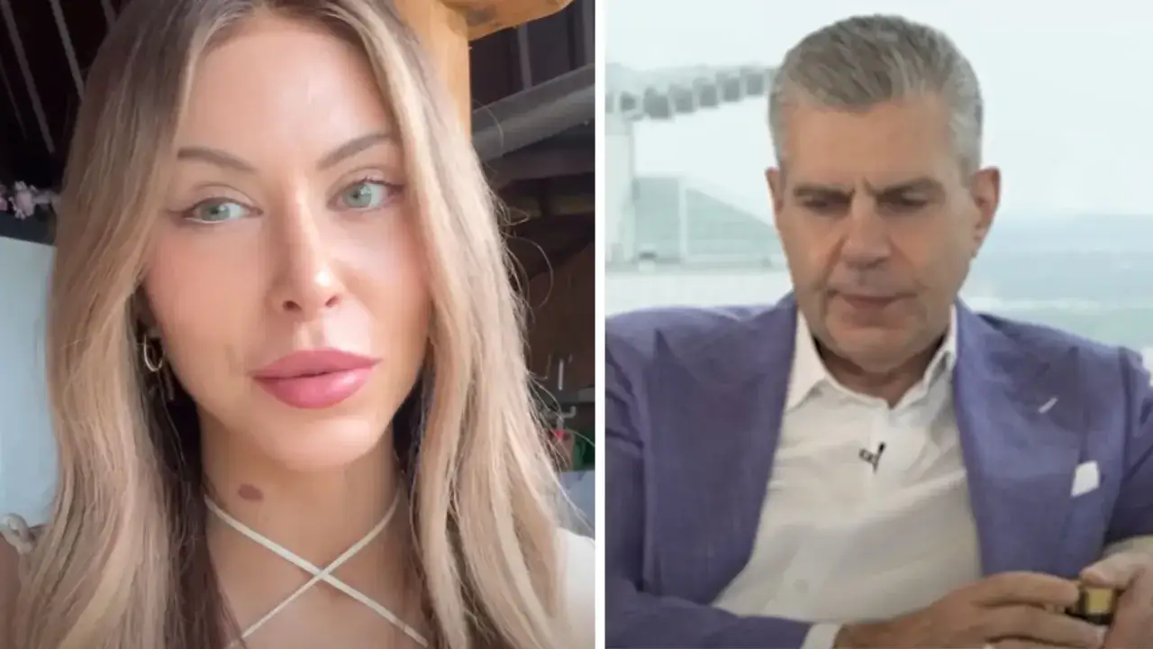 Julia von Stein z mężem. Kobieta z blond włosami i mężczyzna w garniturze.